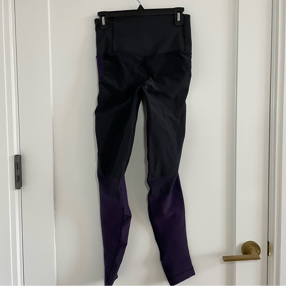 Women Nike Purple Black Sculpt Ribbed Dri Fit Legging L, Runs small - Picture 4 of 7